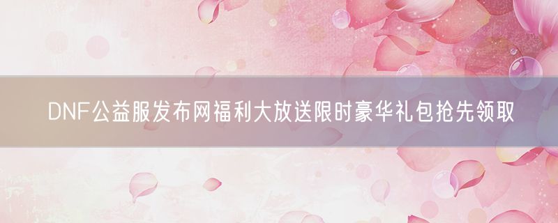 <strong>DNF公益服发布网福利大放送限时豪华礼包抢先领取</strong>