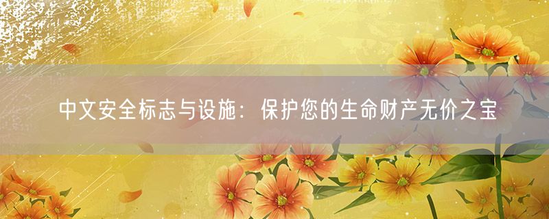 中文安全标志与设施：保护您的生命财产无价之宝