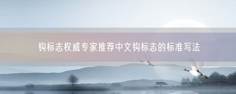 钩标志权威专家推荐中文钩标志的标准写法